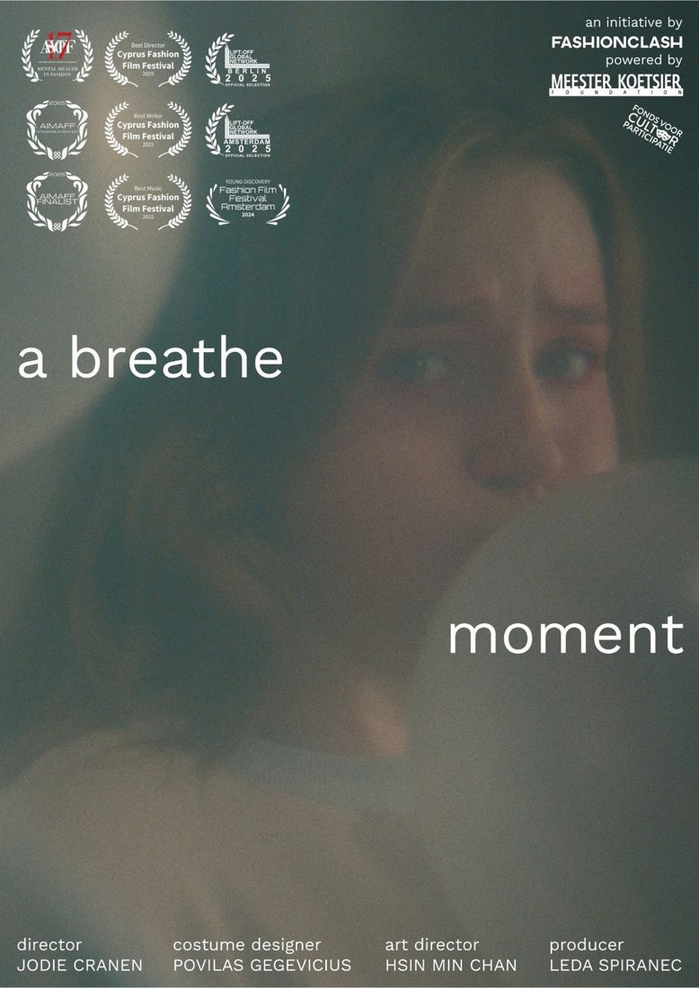 A Breathe Moment poster with festival laurels