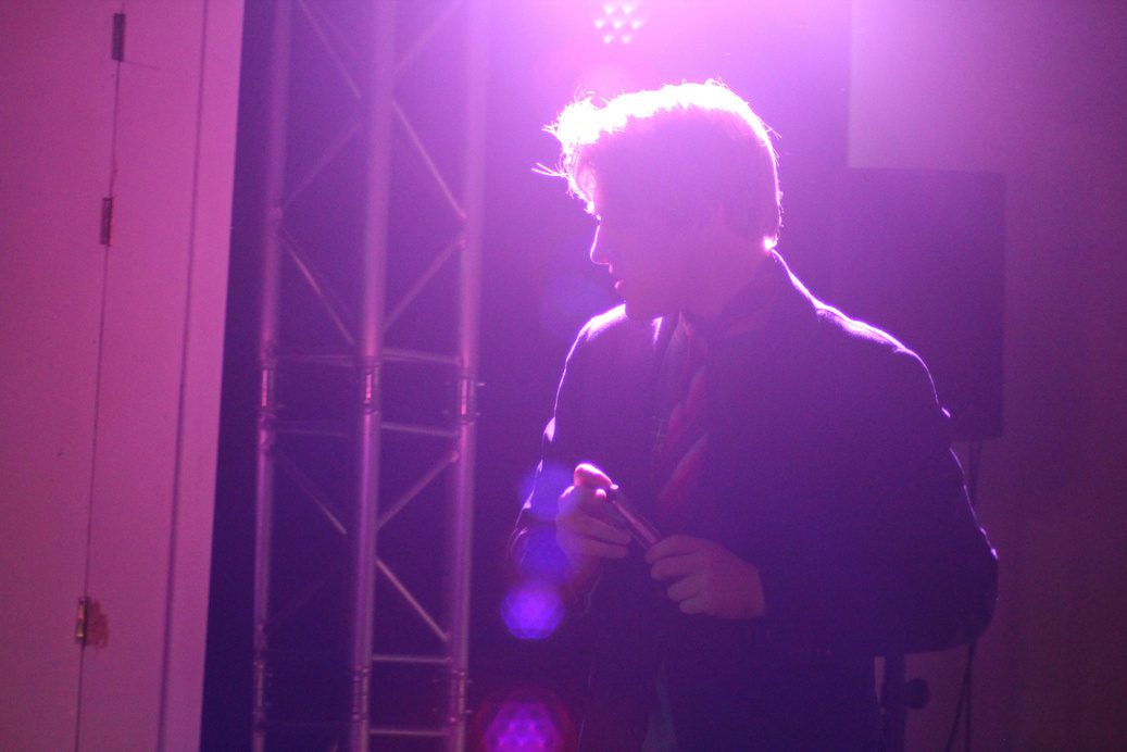 Performer in purple haze